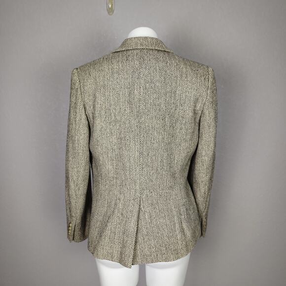 Ralph Lauren Wool Silk Blend Herringbone Blazer Jacket 12P Equestrian Preppy - Picture 4 of 16